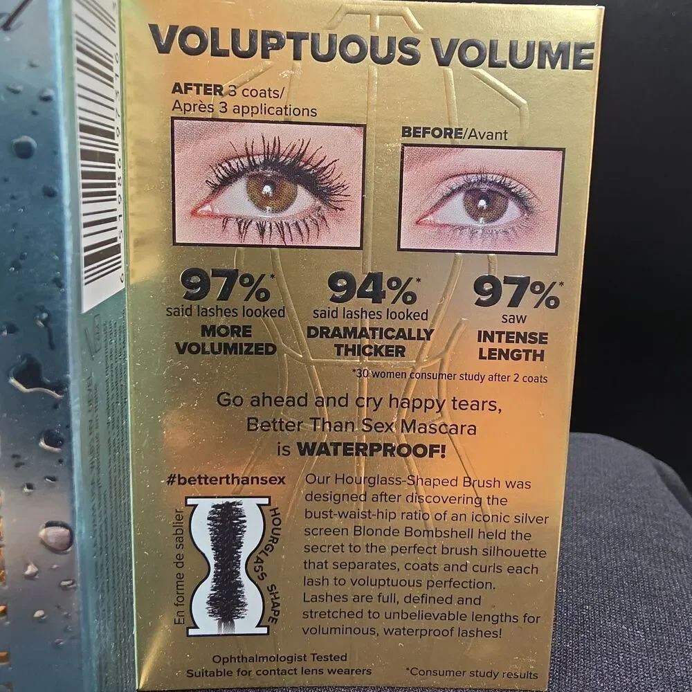 Too Faced Better Than Sex Waterproof Mascara Black .27 & 0.17 oz Set of 2 NIB